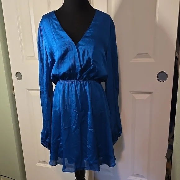 Elegant Blue Women's Dress - Picture 1 of 3